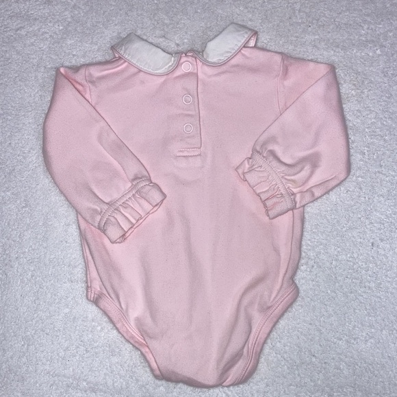 First impressions pinafore dress embroidered roses Peter Pan collar 0/3m - Picture 8 of 10